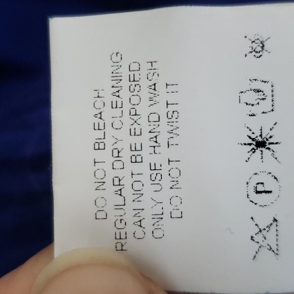 Chunky blue low back balloon sleeve sweater, long, loose crew neck, large - Picture 7 of 8